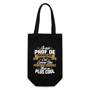 I am a French teacher - Gift Bag for Bottles - black - Front
