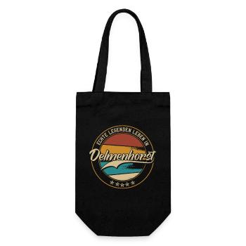 Delmenhorst Echte Legenden leben in Delmenhorster - Geschenkbeutel für Flaschen - Schwarz - Vorne