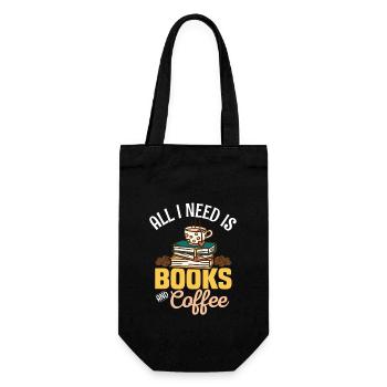 Tout ce dont j’ai besoin, c’est de livres et de café L’amateur de livres lit - Sac à bouteille - noir - Devant