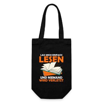 Lass mich einfach lesen und niemand wird verletzt - Geschenkbeutel für Flaschen - Schwarz - Vorne