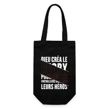 Dieu créa le rugby humour sport - Sac à bouteille - noir - Devant