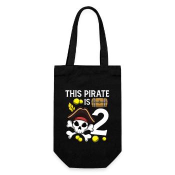 Squelette Ce pirate est le 2ème anniversaire du pirate - Sac à bouteille - noir - Devant