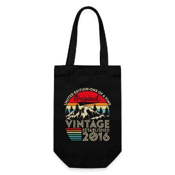 Original Vintage Established in 2016 Anniversary - Gift Bag for Bottles - black - Front