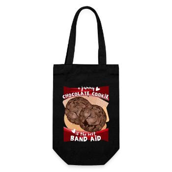 Chocolat, biscuits aux pépites de chocolat drôle de dicton - Sac à bouteille - noir - Devant