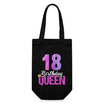 18 Jahre Alt 18 Geburtstag Birthday Queen - Geschenkbeutel für Flaschen - Schwarz - Vorne