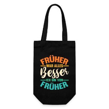 Früher War Alles Besser - Geschenkbeutel für Flaschen - Schwarz - Vorne
