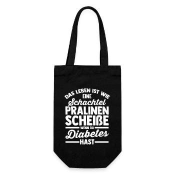 Diabetes Diabetiker - Geschenkbeutel für Flaschen - Schwarz - Vorne