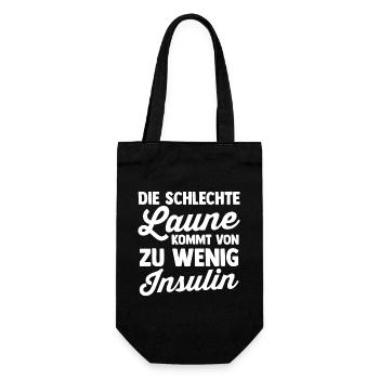 Diabetes Diabetiker - Geschenkbeutel für Flaschen - Schwarz - Vorne