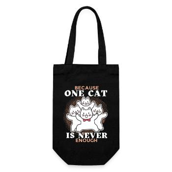 Katze, lustiger Spruch, viele Katzen, Katzenpapa - Geschenkbeutel für Flaschen - Schwarz - Vorne