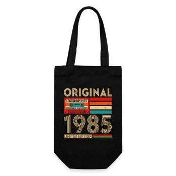 Original legendäre Hits Das Beste von 1985 - Geschenkbeutel für Flaschen - Schwarz - Vorne