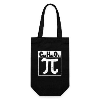 Pi-Tag Zuckersymbol Formel Mathematik Lehrer Chemi - Geschenkbeutel für Flaschen - Schwarz - Vorne