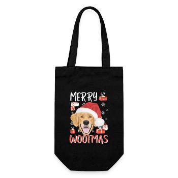 Golden Retriever Merry Christmas - Gift Bag for Bottles - black - Front