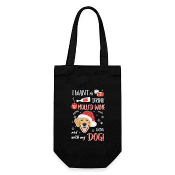 Golden Retriever vin chaud Noël - Sac à bouteille - noir - Devant