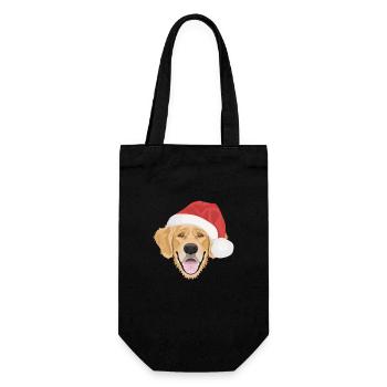 Golden Retriever Merry Christmas - Gift Bag for Bottles - black - Front