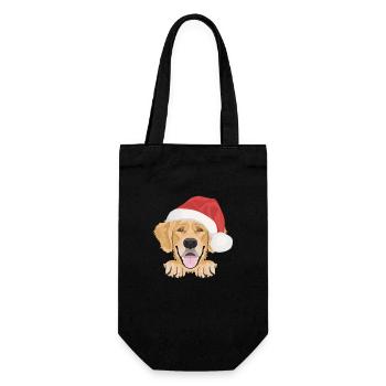 Golden Retriever Merry Christmas - Gift Bag for Bottles - black - Front