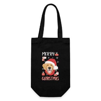 Golden Retriever Merry Christmas - Gift Bag for Bottles - black - Front