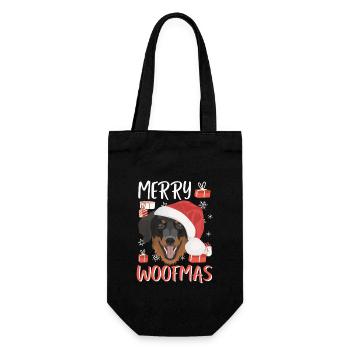 Hovawart Frohe Weihnachten - Geschenkbeutel für Flaschen - Schwarz - Vorne