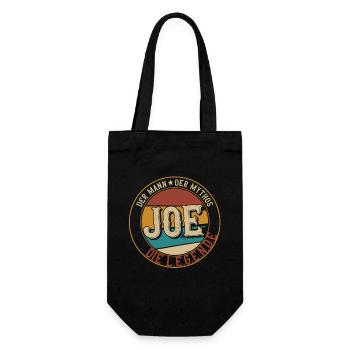 Joe Der Mann der Mythos die Legende Geschenk - Geschenkbeutel für Flaschen - Schwarz - Vorne