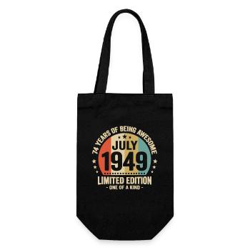 July 1949 74 Years Anniversary Vintage Gift - Gift Bag for Bottles - black - Front