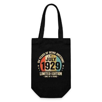 July 1929 94 years anniversary vintage gift - Gift Bag for Bottles - black - Front