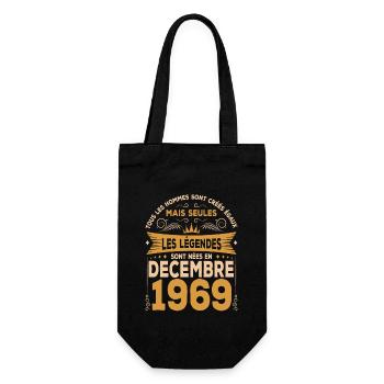 Die Legenden wurden im Dezember 1969 geboren - Geschenkbeutel für Flaschen - Schwarz - Vorne
