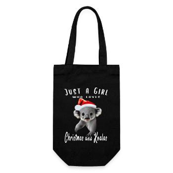 Just a Girl who loves christmas and Koalas - Gift Bag for Bottles - black - Front