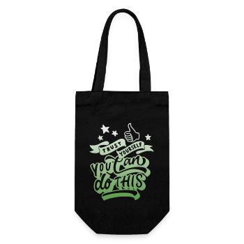 Citation inspirante, motivation disant typographie - Sac à bouteille - noir - Devant