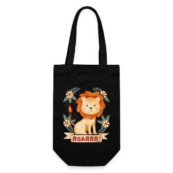 Joyeux Lion, disant Roarrr, signe du zodiaque Lion - Sac à bouteille - noir - Devant