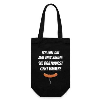 'Ne Bratwurst geht immer! - Geschenkbeutel für Flaschen - Schwarz - Vorne