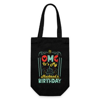 OMG It's My Husband's Birthday, Where is he ? - Gift Bag for Bottles - black - Front