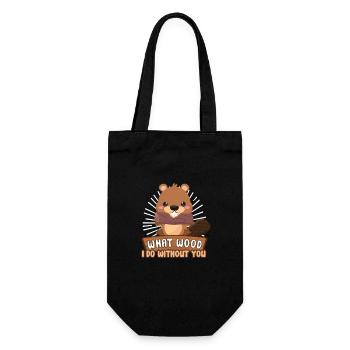 Biber Fan Biber Liebhaber Lustiges Biber Geschenk - Geschenkbeutel für Flaschen - Schwarz - Vorne