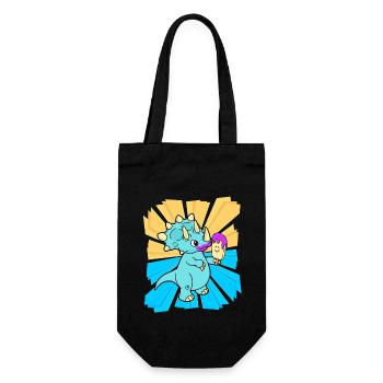 Birthday Gift Kids Dino Dragon Snacking - Gift Bag for Bottles - black - Front