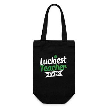 Happiest teacher ever Merry St. - Gift Bag for Bottles - black - Front