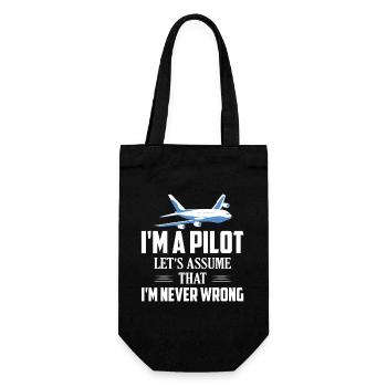 Je suis pilote Supposons que je ne me trompe jamais de voler - Sac à bouteille - noir - Devant