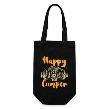 Fun Camping Randonnée Amoureux Cadeau Heureux - Sac à bouteille - noir - Devant