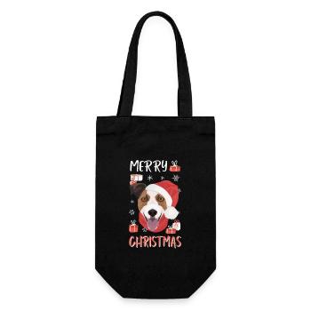 Jack Russell Terrier Merry Christmas - Gift Bag for Bottles - black - Front