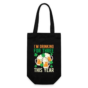 St. Patrick's Day Pregnancy I drink this - Gift Bag for Bottles - black - Front