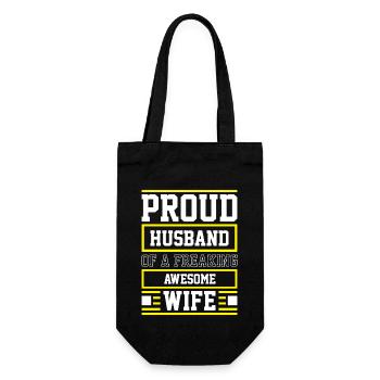 Proud Husband of a Freaking Awesome Wife Car - Gift Bag for Bottles - black - Front