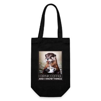 Loutre Je bois du café et je sais - Sac à bouteille - noir - Devant