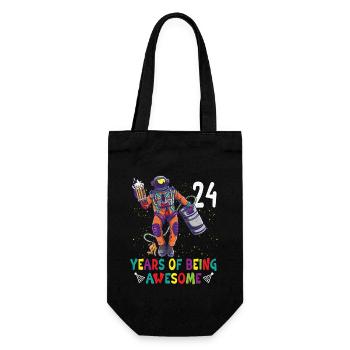 24e anniversaire Astronaute Astronomie Système solaire - Sac à bouteille - noir - Devant
