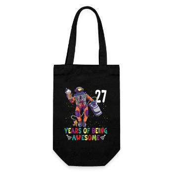 27e anniversaire Astronaute Astronomie Système solaire - Sac à bouteille - noir - Devant