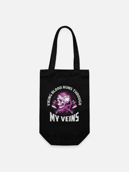 Viking Blood Runs Through My Veins Norse Odin - Geschenkbeutel für Flaschen - Schwarz