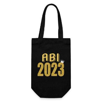 Abitur Gymnasium Damen und Herren Abi 2023 - Geschenkbeutel für Flaschen - Schwarz - Vorne