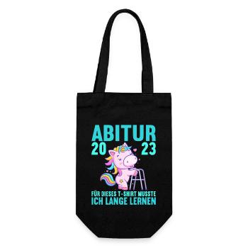 Abitur 2023 Für dieses musste ich lange lernen - Geschenkbeutel für Flaschen - Schwarz - Vorne
