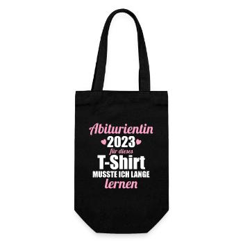 Abitur 2023 Für dieses musste ich lange lernen - Geschenkbeutel für Flaschen - Schwarz - Vorne