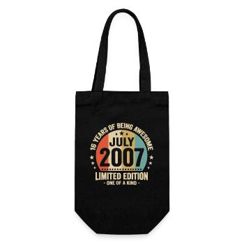 Juillet 2007 16 Ans Anniversaire Vintage Cadeau - Sac à bouteille - noir - Devant