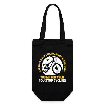 You Don't Stop Cycling When You Get Old Bike Bikin - Gift Bag for Bottles - black - Front