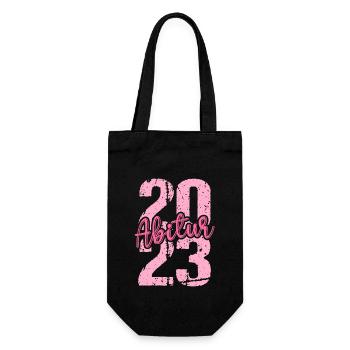 Abitur Gymnasium Damen und Herren Abi 2023 - Geschenkbeutel für Flaschen - Schwarz - Vorne