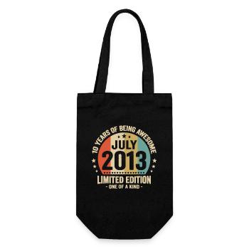 Juillet 2013 10 Ans Anniversaire Vintage Cadeau - Sac à bouteille - noir - Devant