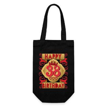 38. Geburtstag 38 Jahre alt Spruch, Vintage-Design - Geschenkbeutel für Flaschen - Schwarz - Vorne